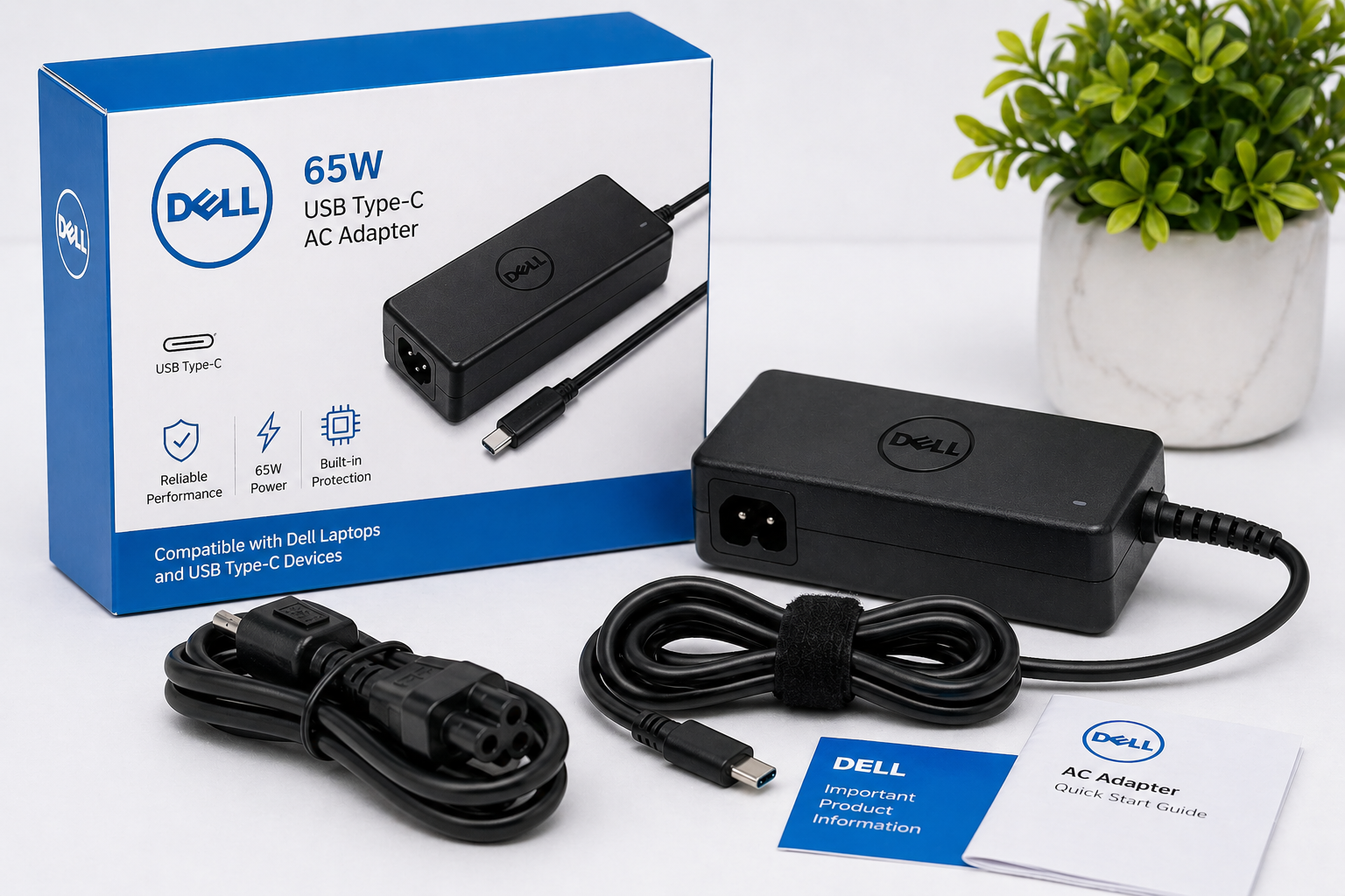 Dell Compatible Type-C 65W Charger - Brand New (Copy / Replacement)