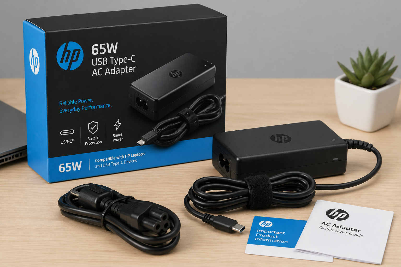 HP Compatible Type-C 65W Charger - Brand New (Copy / Replacement)