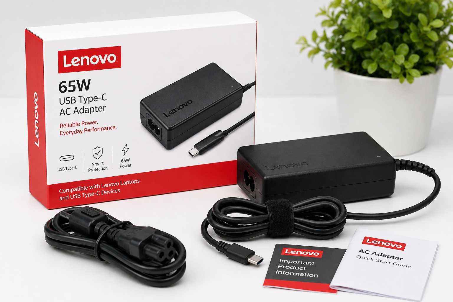 Lenovo Compatible Type-C 65W Charger - Brand New (Copy / Replacement)